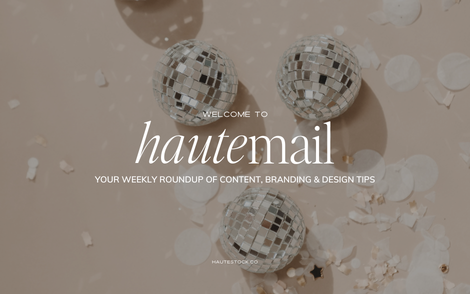Landing page graphic featuring disco balls and confetti.