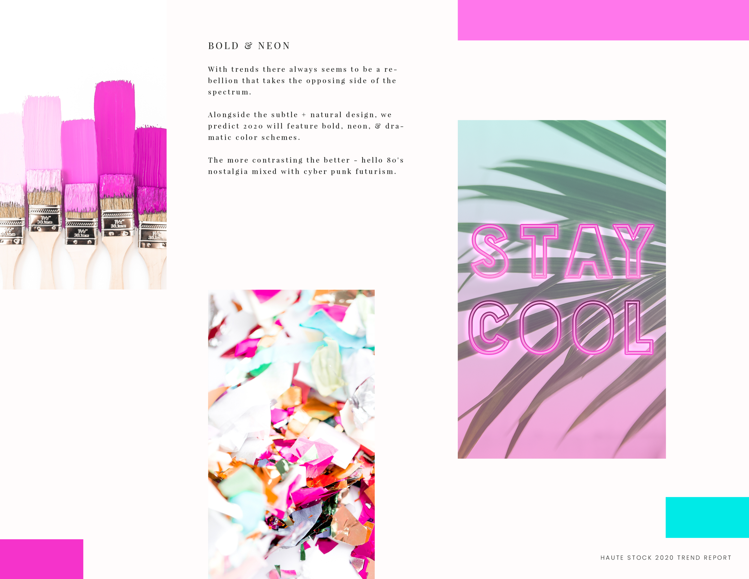Bold colors and neon color palettes from Haute Stock