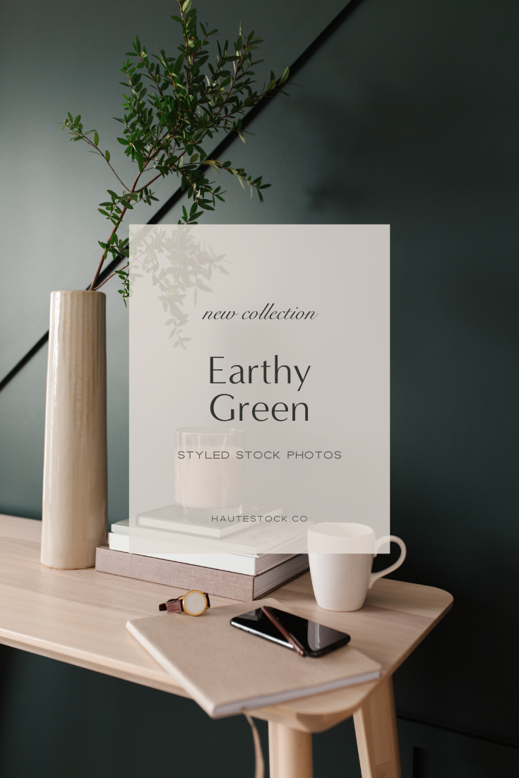 Earthy Green Home Office Stock Photos for Creatives &amp; Coaches