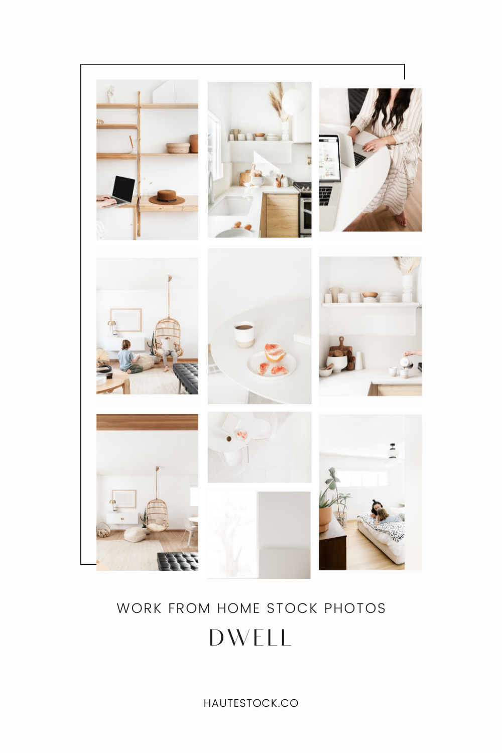 Mid century modern home office styled stock photos for women entrepreneurs