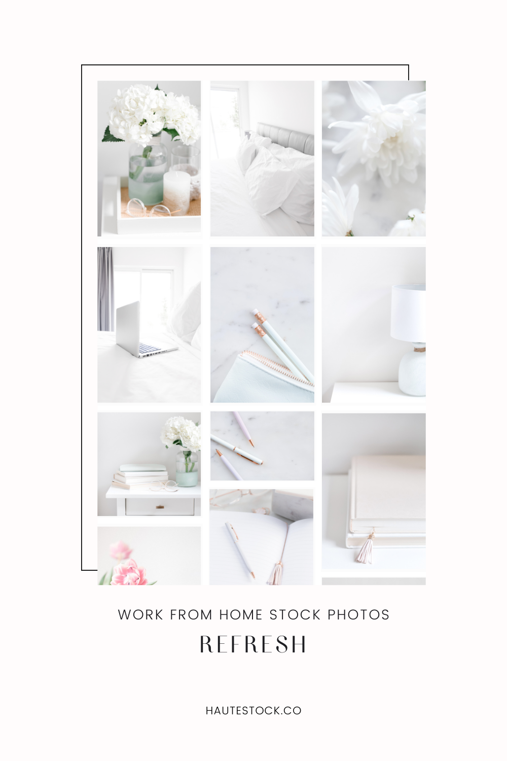 Neutral, light, airy home office stock photos for female entrepreneurs