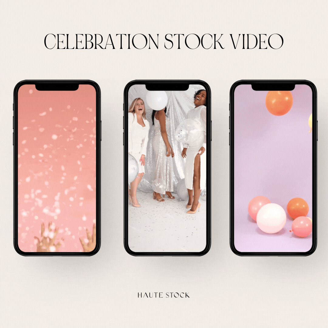 Celebration  stock videos featuring women throwing confetti and balloons perfect for your sales promotions and offers. All available at Haute Stock!