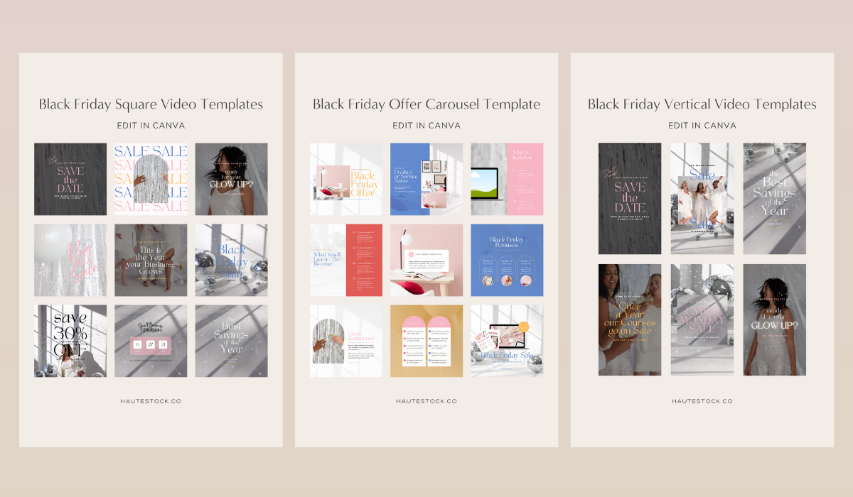 Customizable Canva Templates for Marketing & Social Media - Haute Stock ...