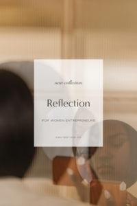 Reflection includes editorial stock photos for female entrepreneurs