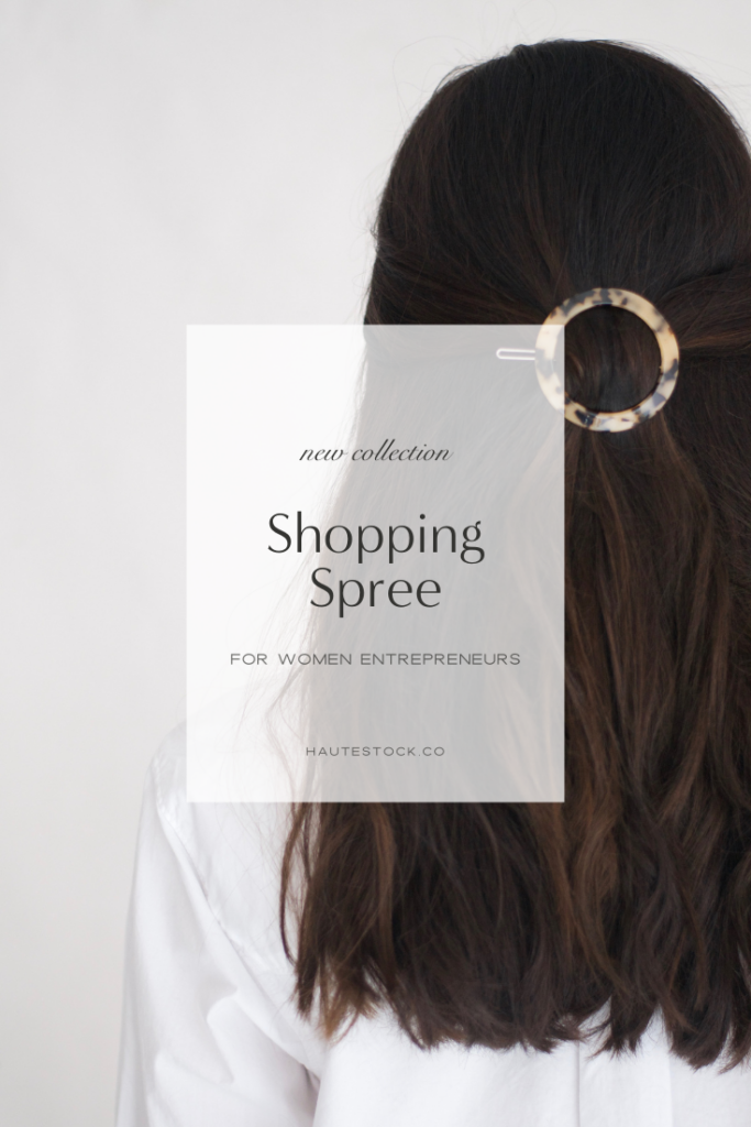 Shopping stock photos featuring woman in hair clip. 