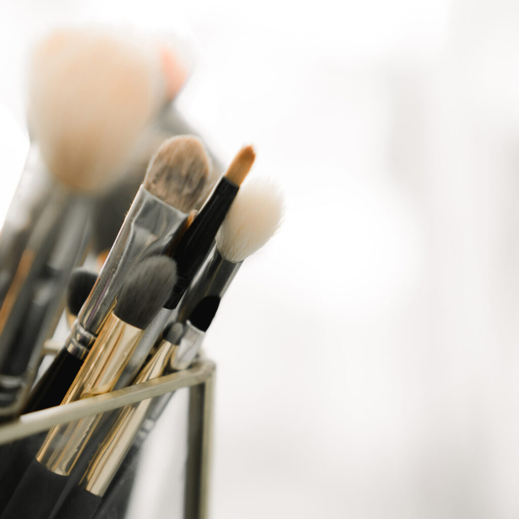 Close-up of Makeup brushes part of t Haute Stock Beauty Styled Stock Photos