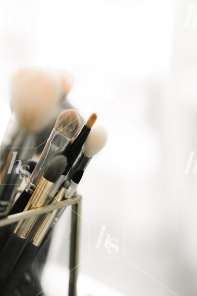 Close-up Stock Photo of Makeup Brushes 