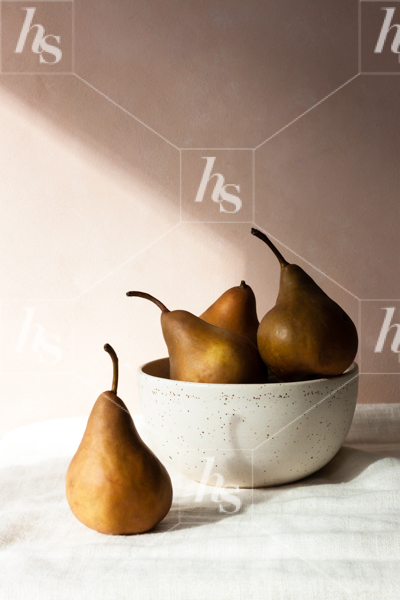 Pears in a bowl fall imagery for social media