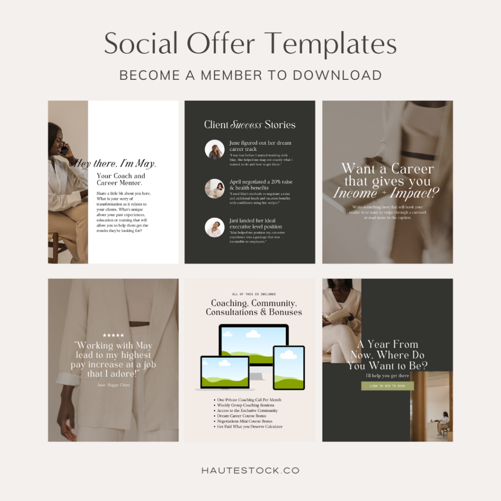 Social Offer Canva Templates for Sale by Haute Stock