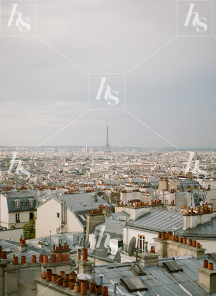 Stock image of Parisian city scape with the Eiffel Tower in background, perfect images for your tourism brand