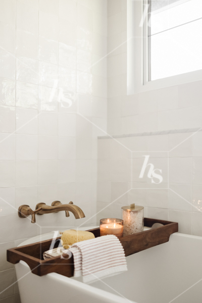 Stunning image of a cozy bathtub, a perfect stock photo for interior designers