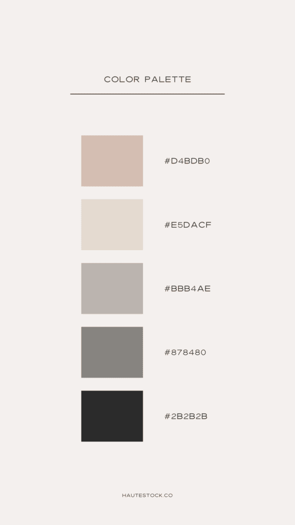 Image of an example color palette for a brand style.