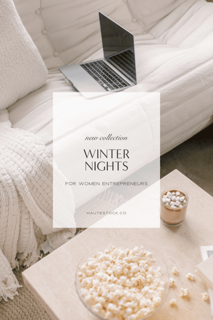 Meet Winter Nights, a cozy workspace stock photos & videos collection, featuring images of women of color with cosy winter themed work-from-home vibe!