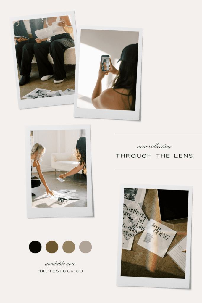Moodboard for Through the Lens collection, a trendy workspace stock photos & videos collection for content creators.