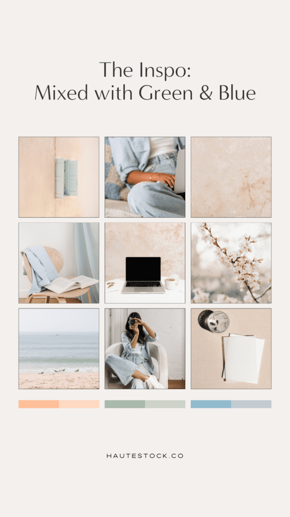 Inspo on how to use Peach Fuzz, Pantone's color of the year, you can find these peach color stock photos in Haute Stock Library.