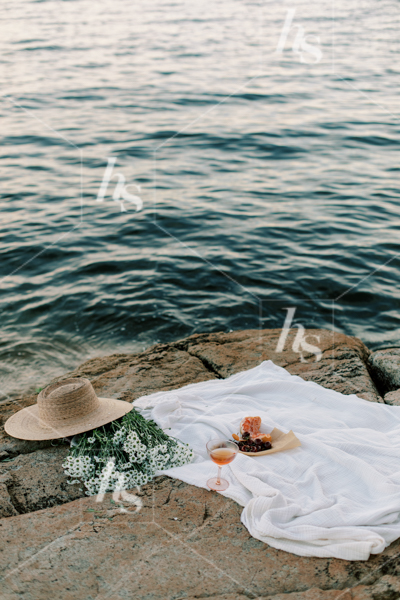 An image of Beach picnic and quiet moments, part of Sips at Sunset a fun stock photos & videos collection by Haute Stock