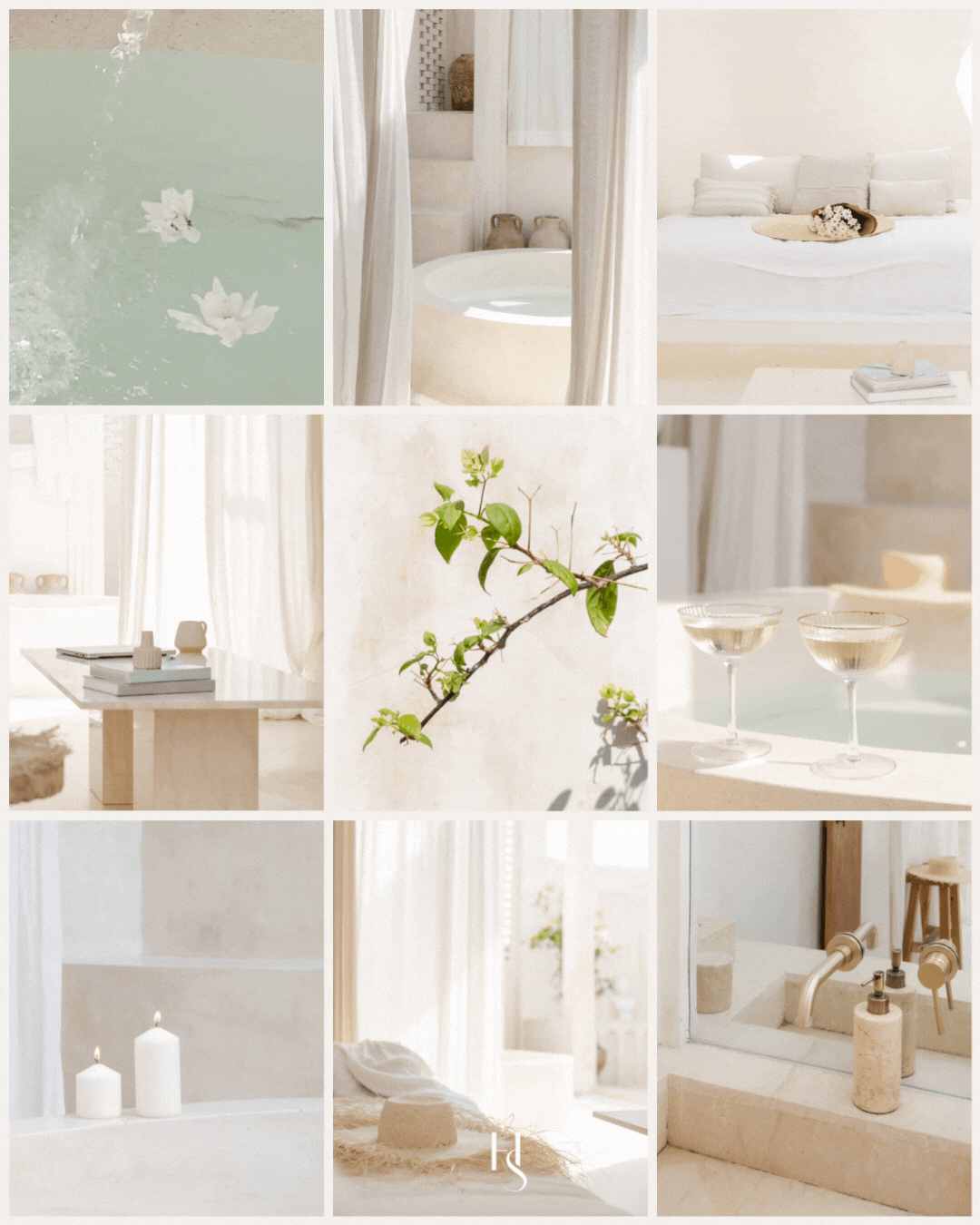 Bali Breeze, a collection of a airy and soothing videos & images of a Bali villa with earthy architectural designs and poolside sips, perfect for interior design, travel brands and more!