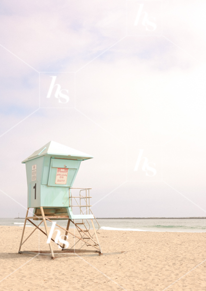 Lifeguard hut on beach, part of Beach Babe collection, costal stock photos & videos perfect for summer travel enthusiasts.