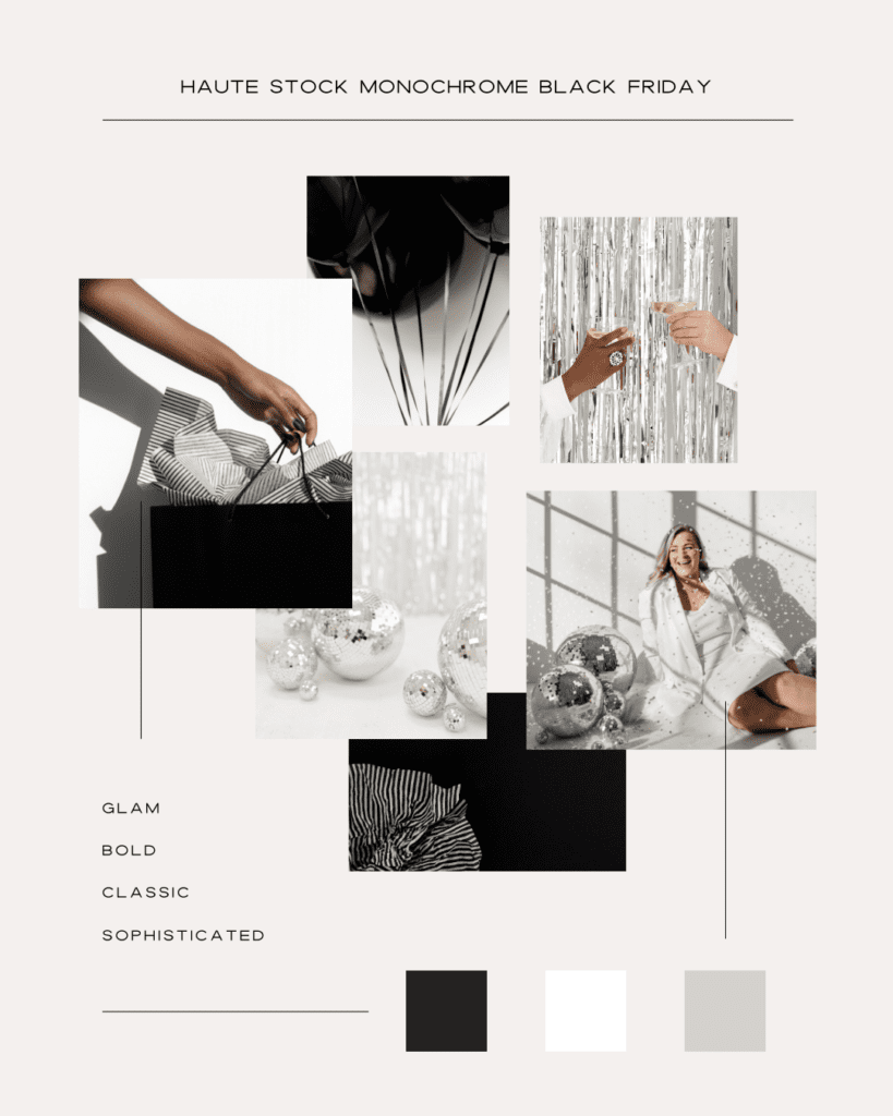 Monochrome Black Friday mood board inspiration!