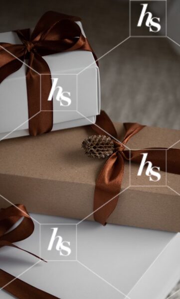 Presents stacked on top of each other, part of Gingerbread cozy holiday stock images collection by Haute Stock