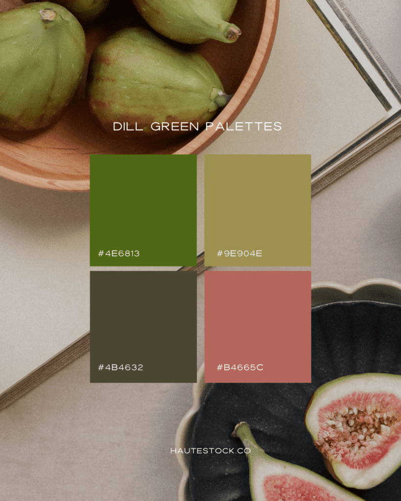Dill Green, a fresh and vibrant shade similar to dill pickle, is perfect for nature-inspired, wellness, and eco-conscious content. This trending Pinterest 2025 color also adds an edgy touch to fashion-forward brands. Explore color palette inspiration using Dill Green to create visually appealing Pins that boost engagement and keep your brand feeling modern and fresh.
