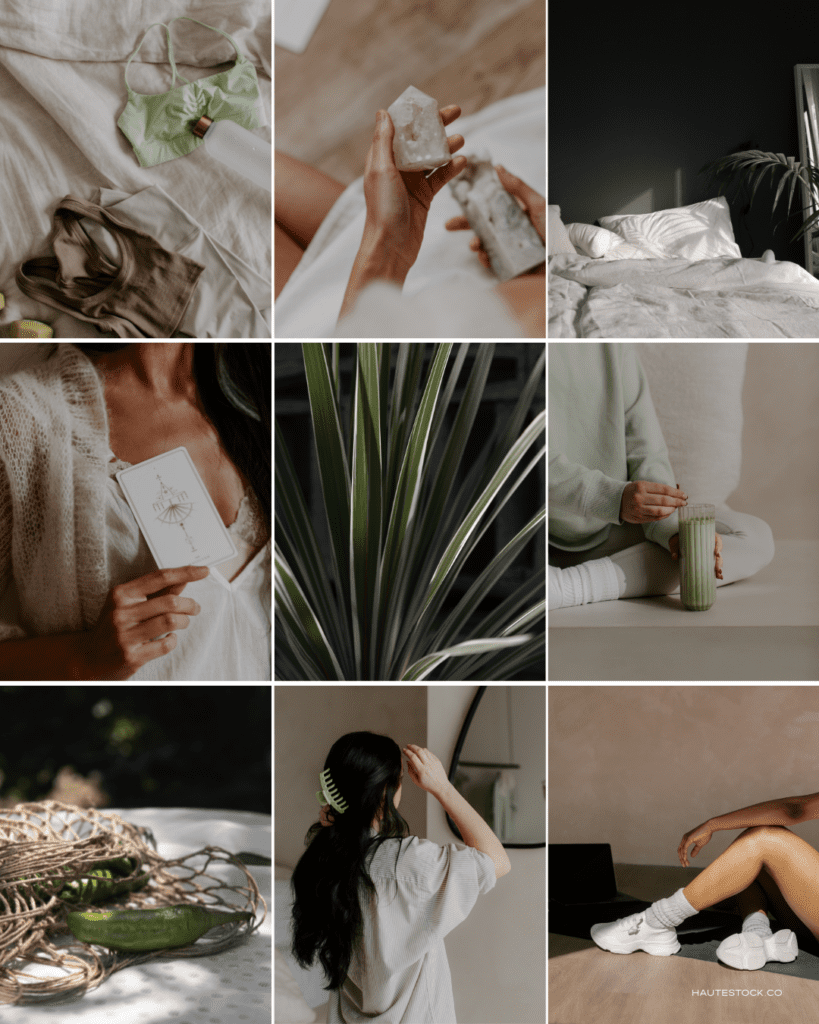 Bring calm, connection, and trust to your brand with the Grounded visual style. Inspired by nature and filled with organic textures + muted tones, it’s perfect for wellness coaches, eco-friendly brands, and holistic practitioners 