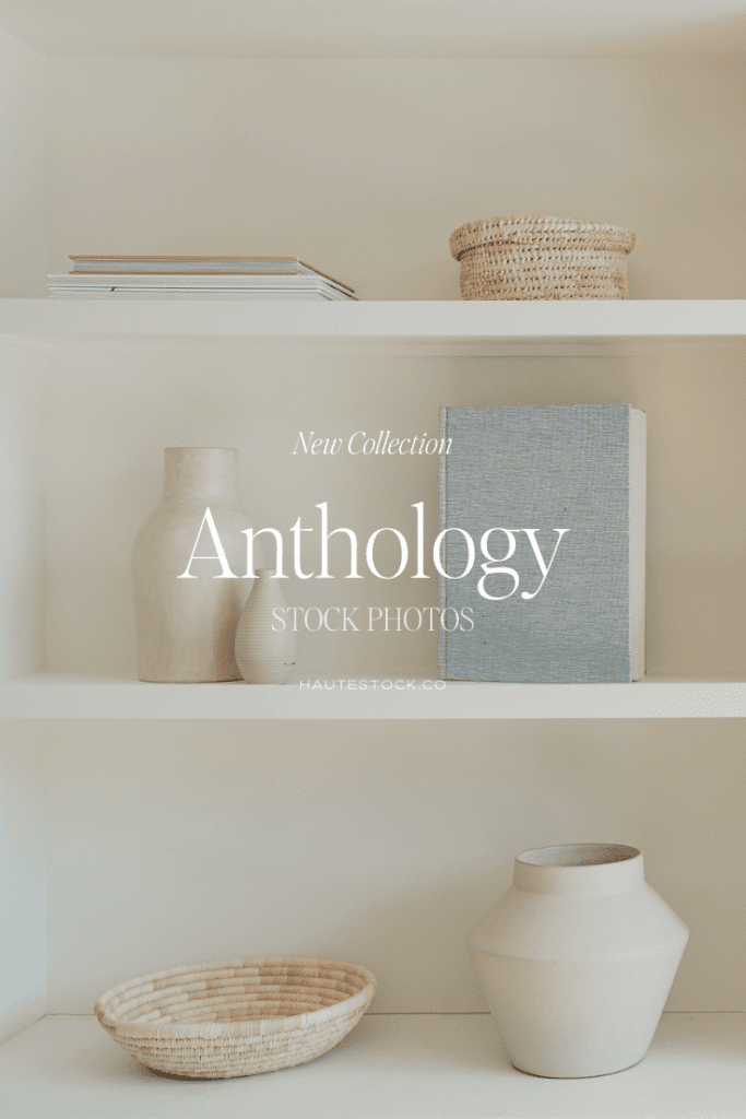 Anthology — a beautiful collection of interior-inspired stock photos by Haute Stock. Featuring a calming mix of vintage and modern styling, earthy tones, natural textures, and styled office mockups. Perfect for your course launch, digital product, website header.