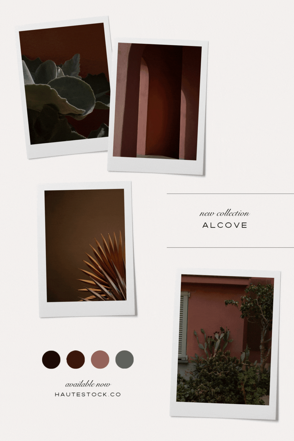 Get inspired with the Alcove moodboard: rich, warm, textured brand background images perfect for creating elevated, earthy visuals. Add depth to your website, social posts, and branding with Haute Stock’s new collection.