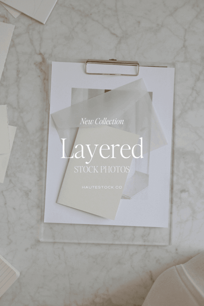 The Layered Collection by Haute Stock features soft textures, cozy workspaces, modern tech mockups, and neutral tones —perfect for mood boards, social posts, and website branding.