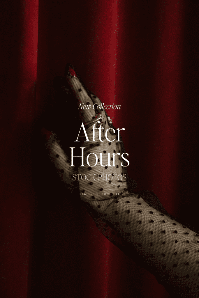 Moody red editorial cover image with gloved hands holding a letter against rich burgundy curtains, styled with a vintage romantic aesthetic.