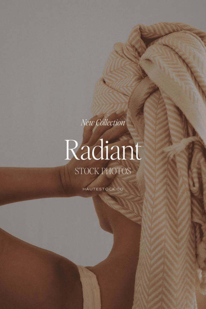 Minimal wellness stock photo showing warm neutral skincare and self care rituals with organic beauty products and soft lighting.