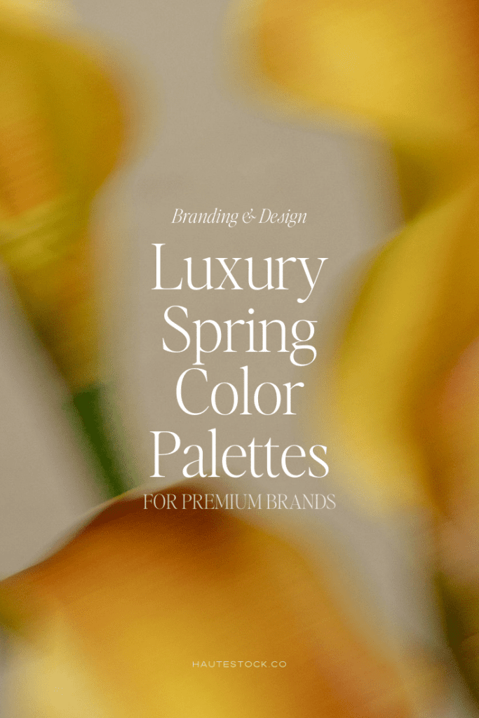 Spring color palettes for luxury brands featuring moss green, marigold, and warm amber tones.
